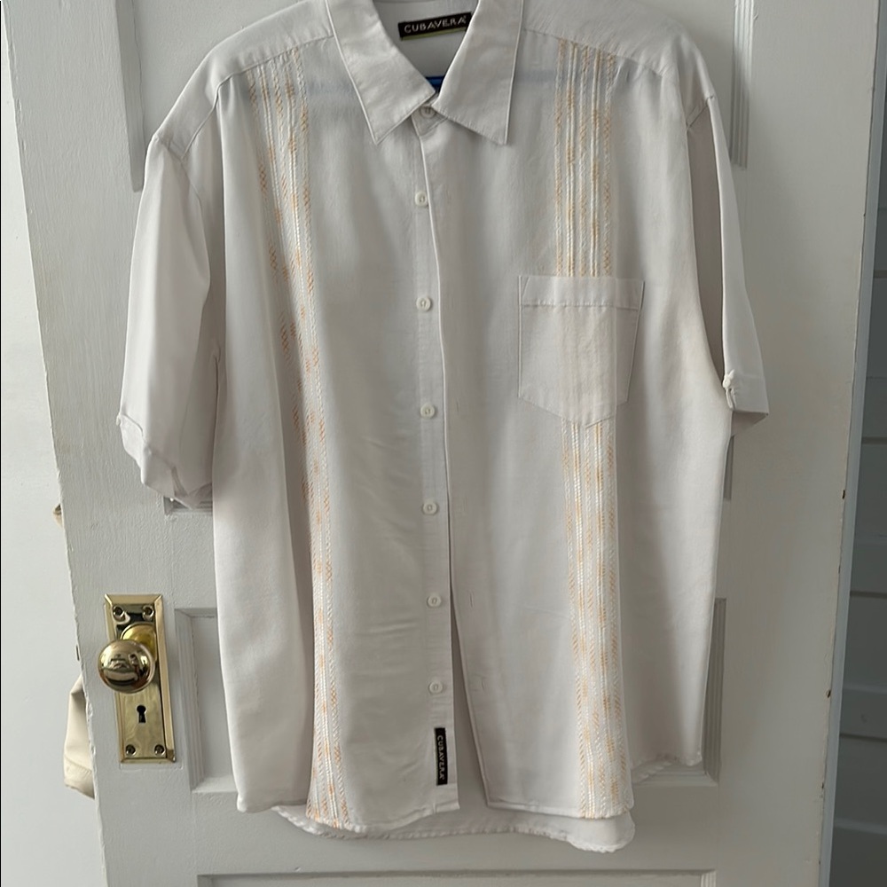 Cubavera Men's White Short Sleeve Shirt (Miami Vice)